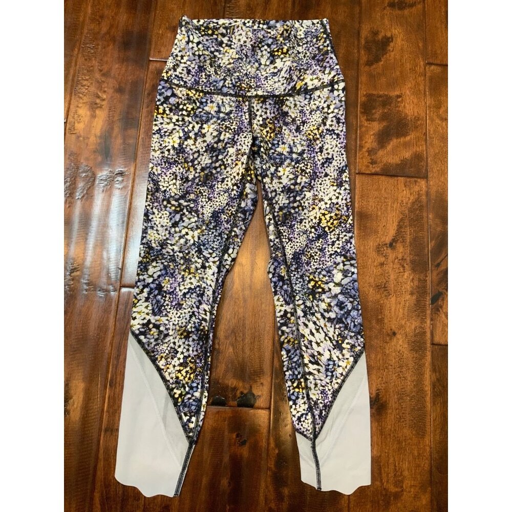 Lululemon Wunder Under Crop High-Rise Roll Down Floral Leggings,  Size 4